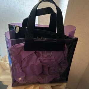 Rare vintage Furla Italian Translucent purple 9” bag